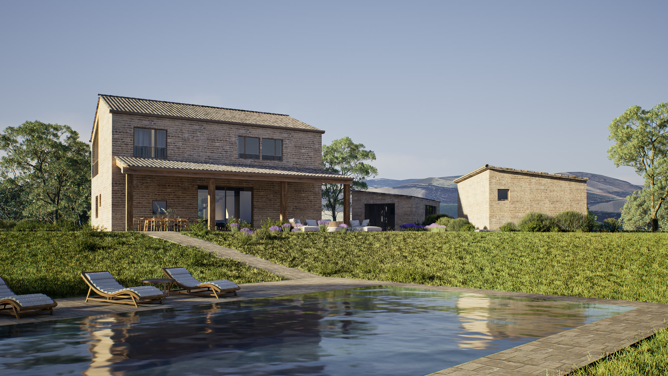 Annex, loggia and private pool